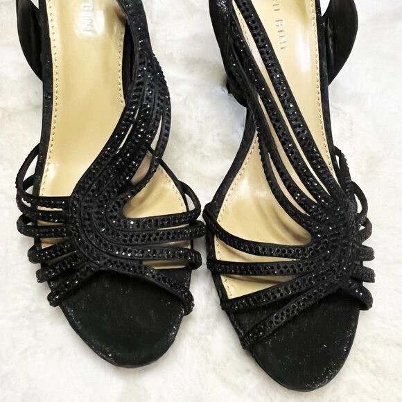 Gianni Bini Black Sparkly Embellished Formal Prom Heels Size 9 - Picture 4 of 14